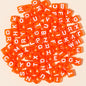 100pcs 6mm Square Acrylic Letters Beads Colorful DIY Accessories 14