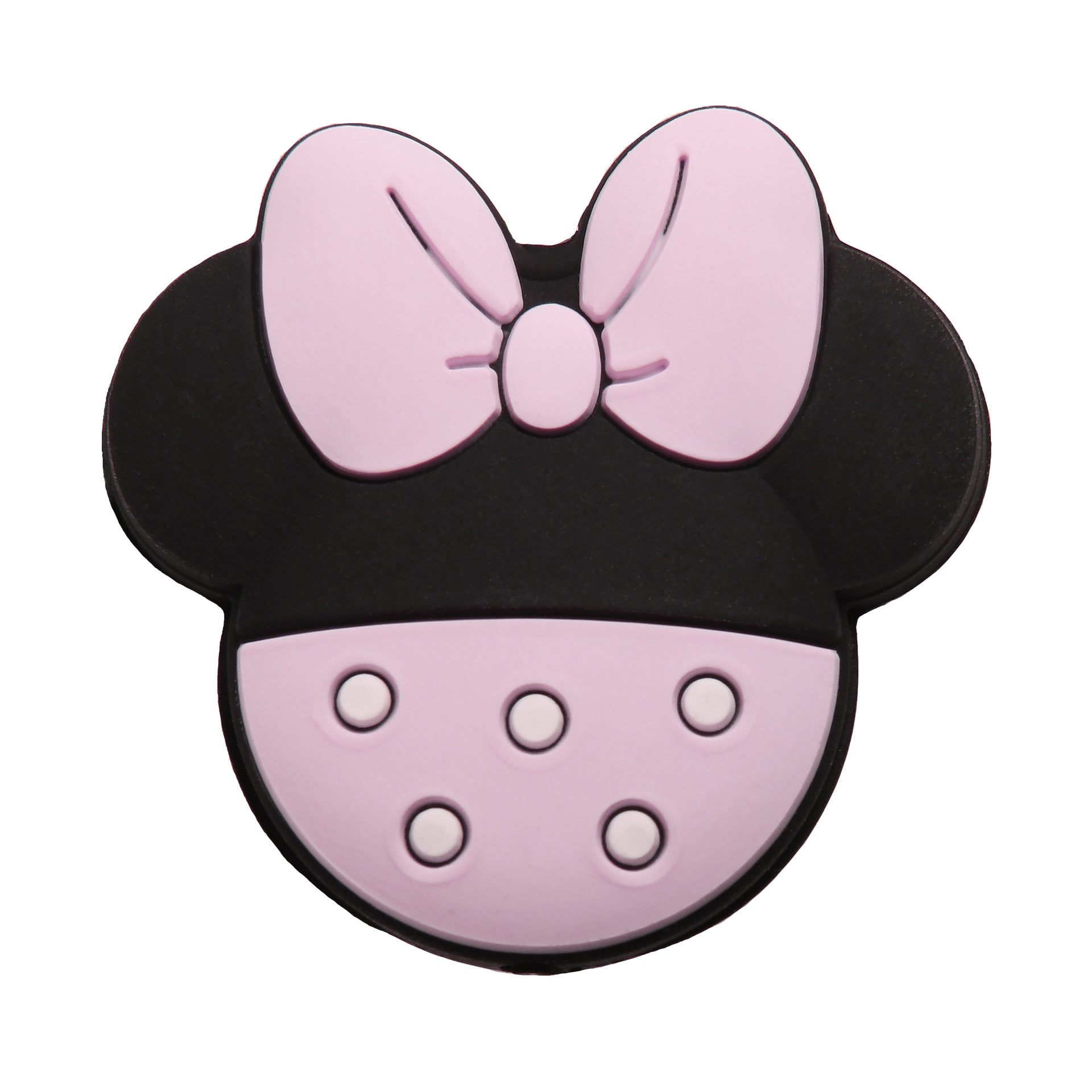 20pcs Silicone Focal Beads Round Ear Mouse Character with Bow 2