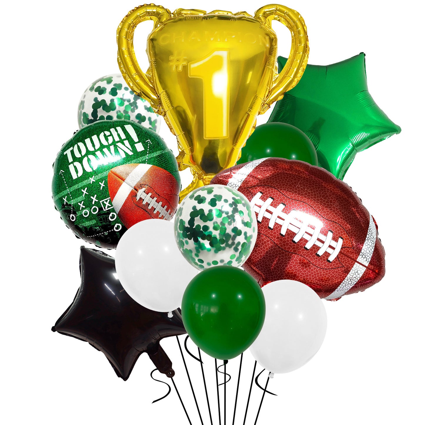 Sports Champions Foil Balloon Set Baseball Soccer Basketball Rugby 18 Inch 5