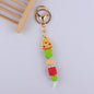 Cartoon Fruit Silicone Bead Keychain Food Charm Variety 10