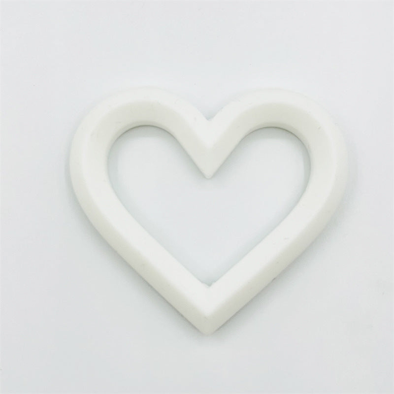 3Pcs 80mm Heart Silicone Beads Solid Color 6