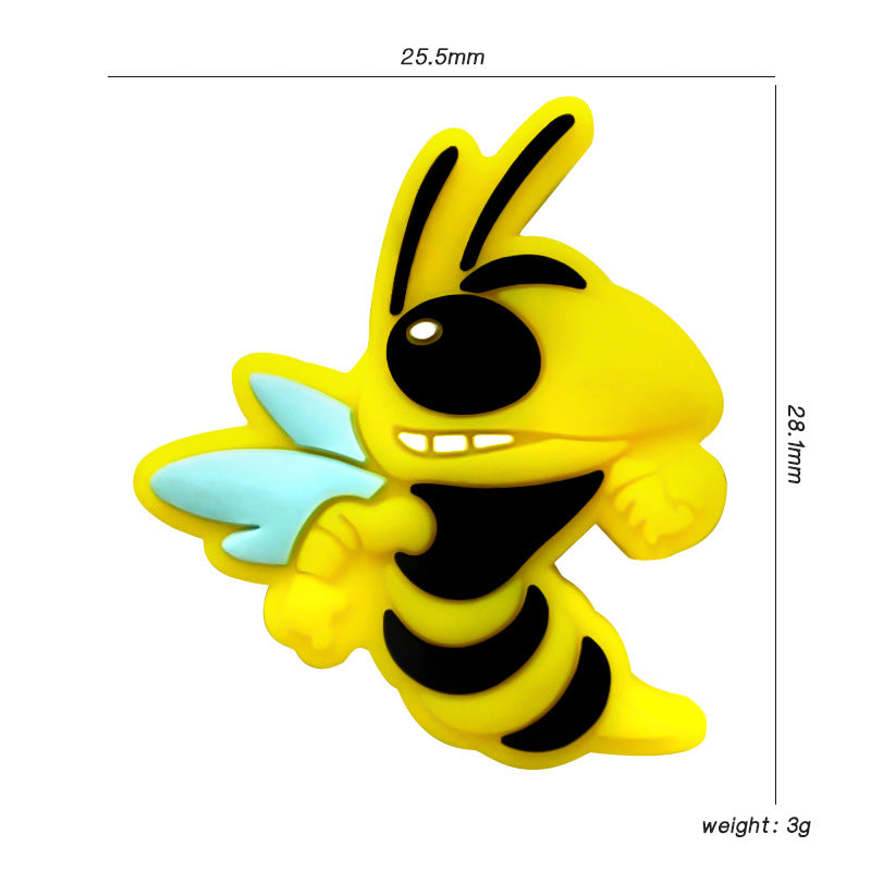 20Pcs Silicone Focal Beads Bumblebee Front Facing 2