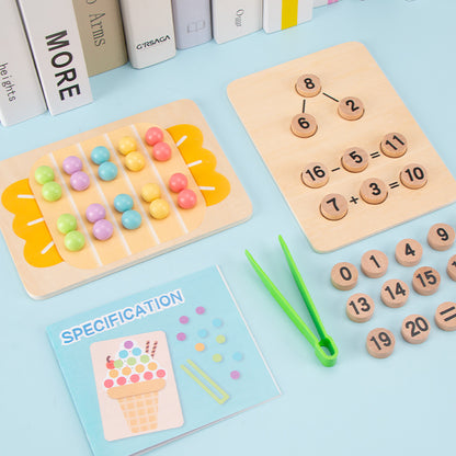 Wooden Montessori Toys Color Matching Clip Beads for Toddlers 2