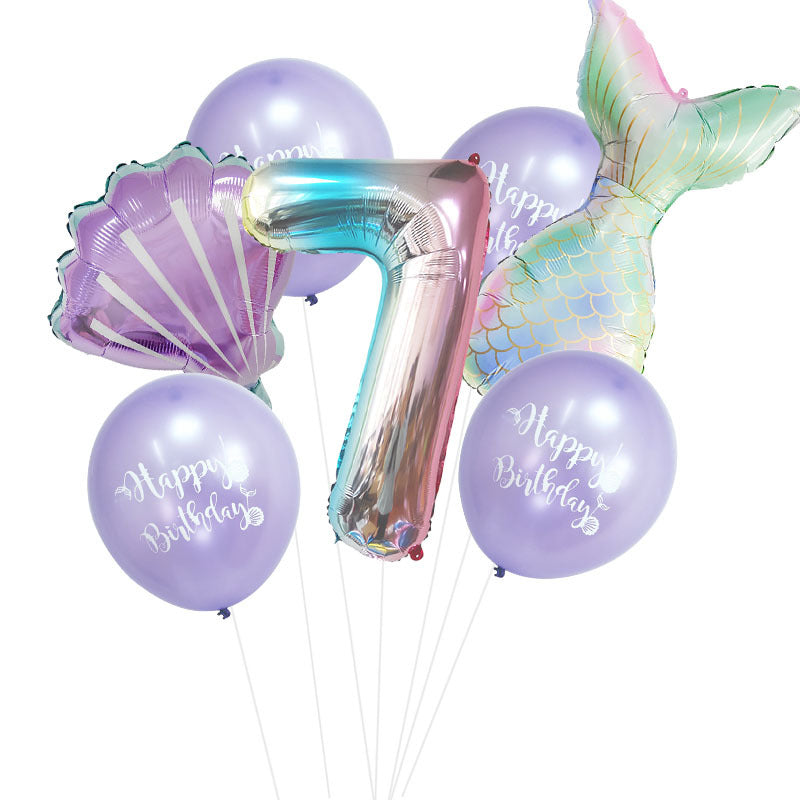 Mermaid Foil Balloon Set Birthday Party Decoration 10