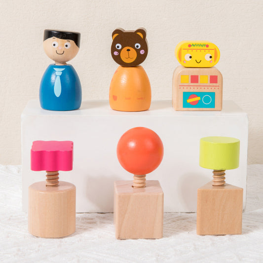 Wooden DIY Screw Building Blocks Montessori Toys