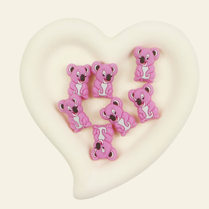 Silicone Focal Beads Multicolor Koala Sitting Pose 11