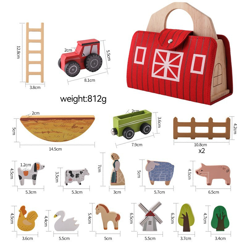 Wooden Kids Musical Instruments Early Education Barn Toy 5