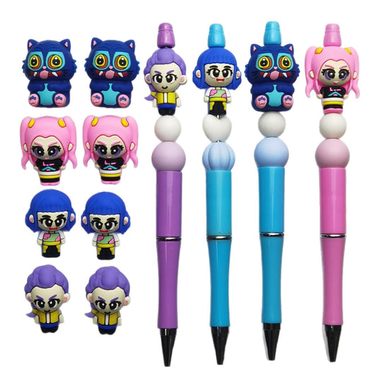 20Pcs Silicone 3D Focal Beads Witch Hunter Cartoon Character Set