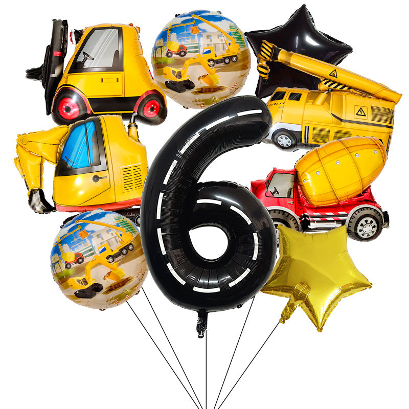 Construction Vehicle Foil Balloon Set 40 Inch Engineering Theme 8