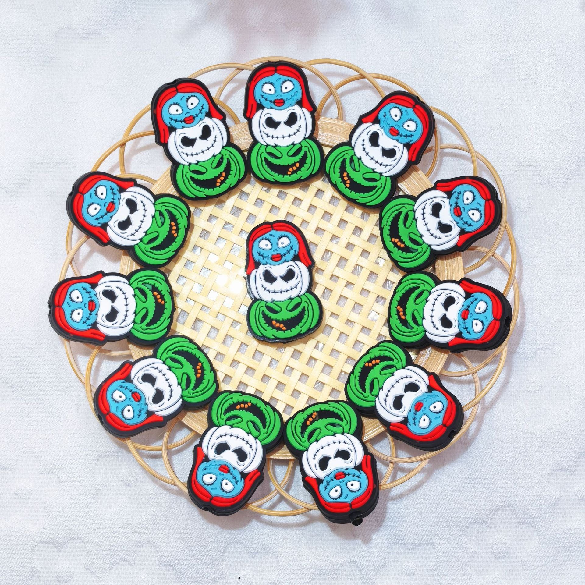 20Pcs Silicone Focal Beads Pumpkin Ghost Bride Design 3