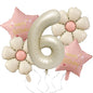 Milk White Bow Ties Bear Retro Daisy Foil Balloon Set 10