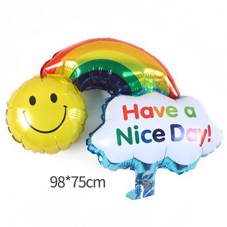Cloud Sunflower Rainbow Smiling Face Foil Balloons Party Decoration 50pcs 5