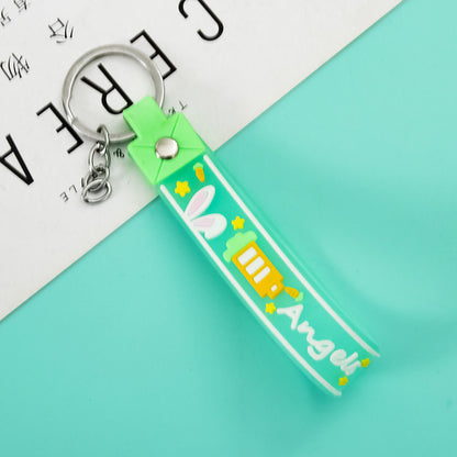 Rabbit Silicone Bead Wristlet Keychain 11x1.75cm Cute Design 11