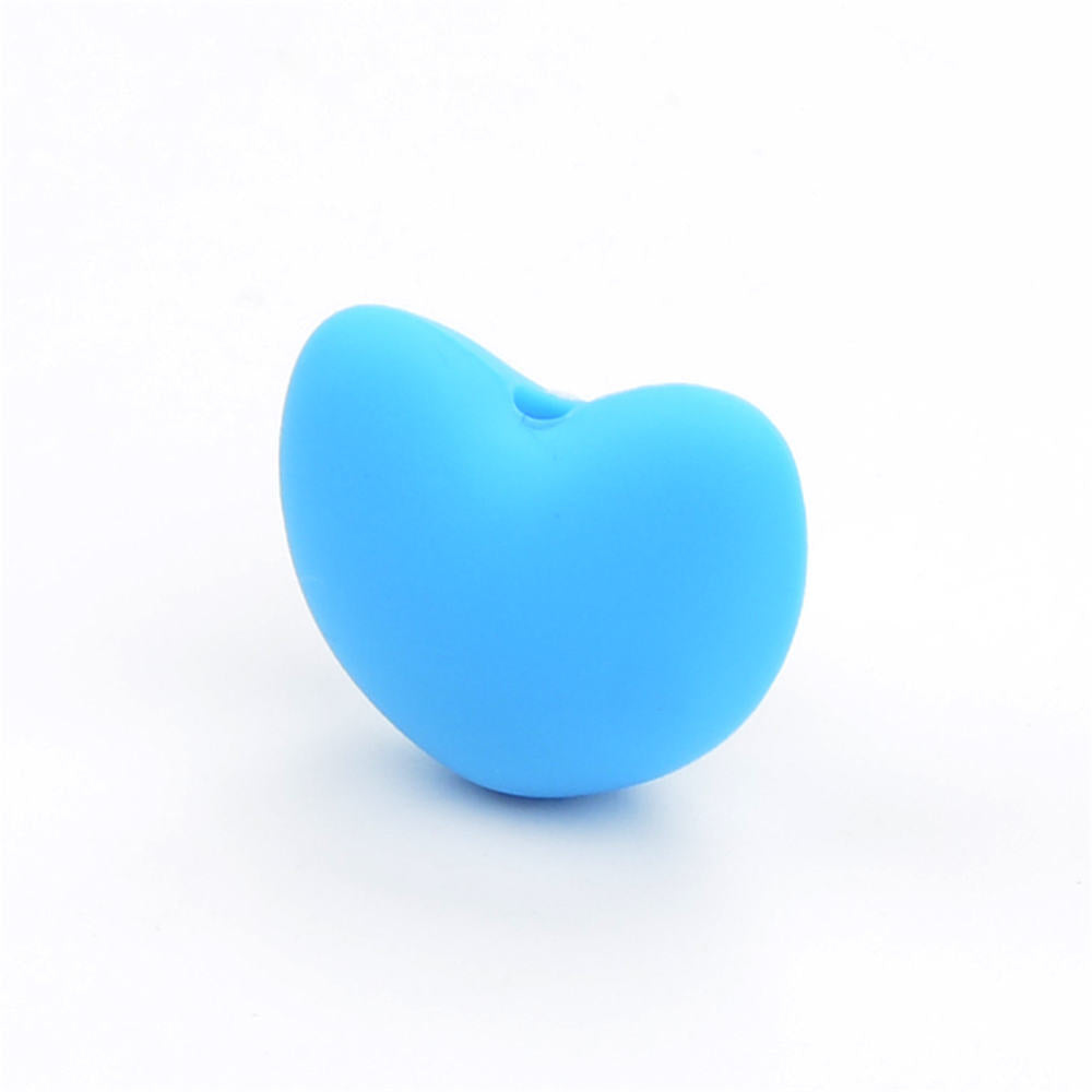 20pcs Silicone Focal Beads Heart Shaped Smooth Surface 13