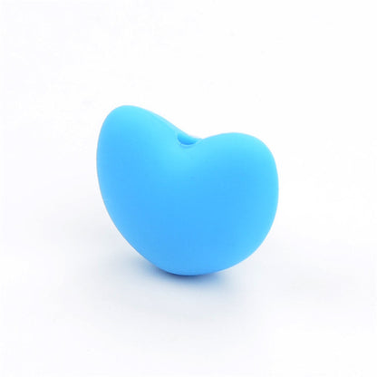 20pcs Silicone Focal Beads Heart Shaped Smooth Surface 13