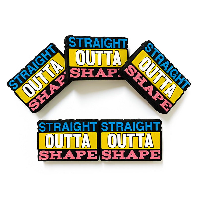 20Pcs Silicone Focal Beads Straight Outta Shape Printed Text Design 4