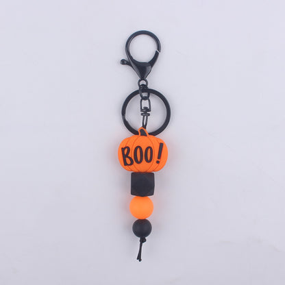 Halloween Themed Silicone Bead Keychain Assortment Charm Set 6