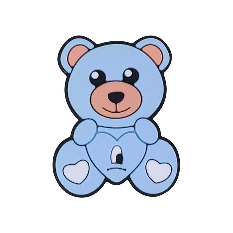 20pcs Silicone Focal Beads Teddy Bear Front Facing 6