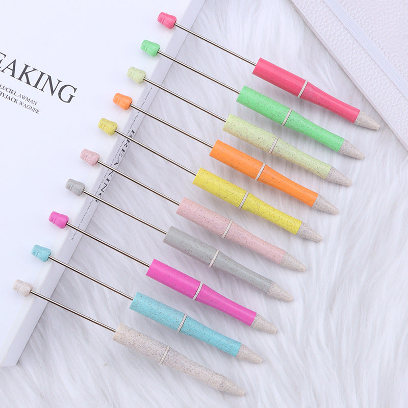 Environmentally Friendly ABS Wheat Straw Beadable Ballpoint Pens DIY Craft Supplies 2
