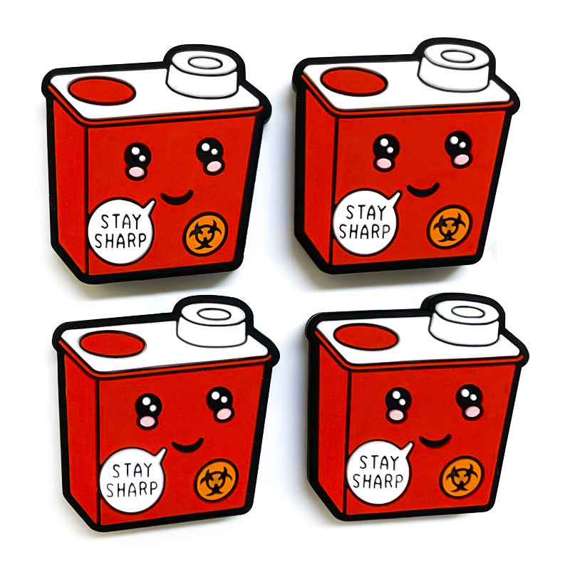 20pcs Silicone Focal Beads Gas Station Fuel Tank Cartoon Face Design