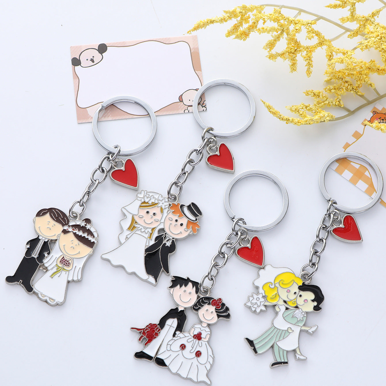 Love Couple Alloy Keychain Metal Romantic Charm 3
