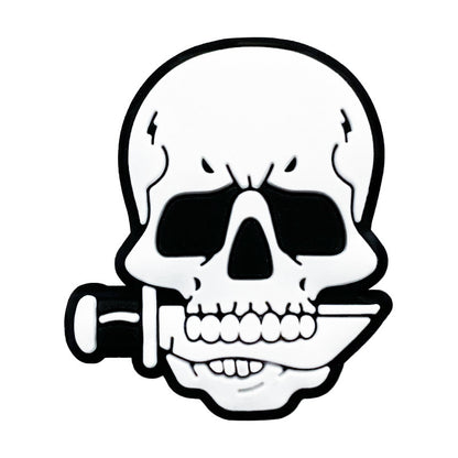 20Pcs Silicone Focal Beads Skull Holding Knife Bone Detail