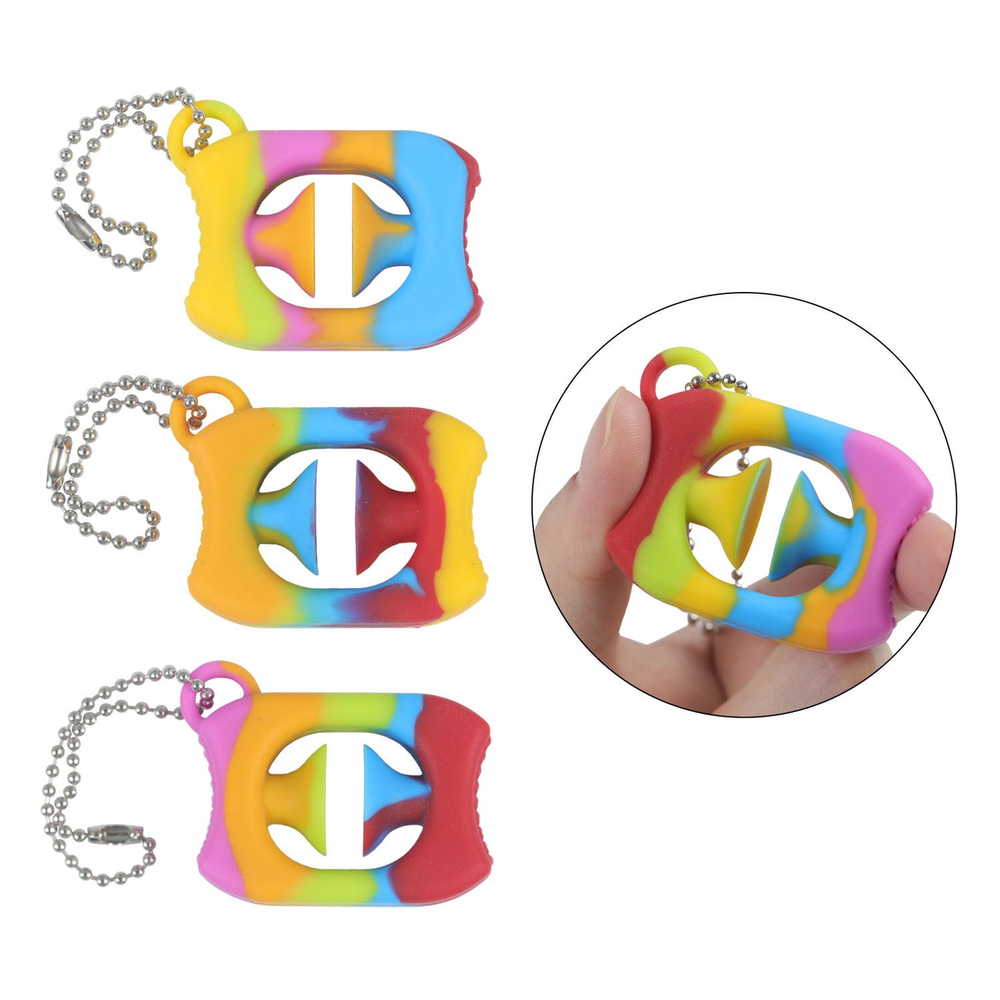 Silicone Snapper Keychain Sensory Fidget Toy 5.1 × 4.1 × 2.2cm 2