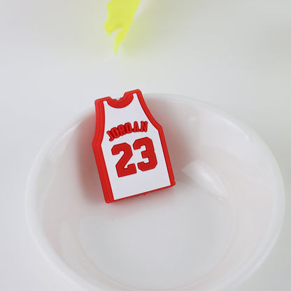 20pcs Silicone Focal Beads Jersey Number 23 Front Facing 2