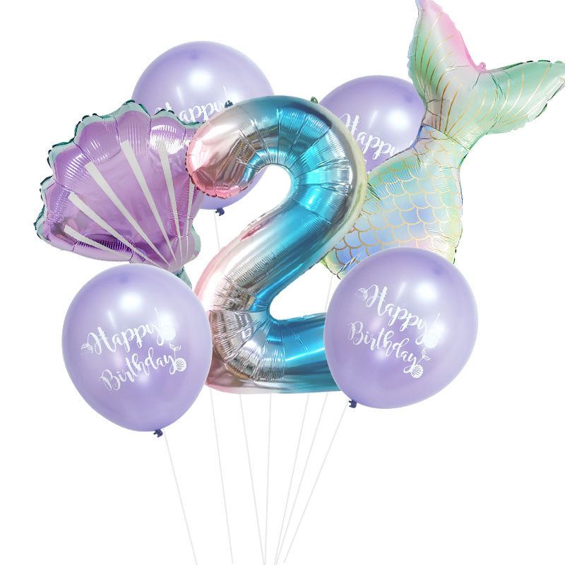 Mermaid Foil Balloon Set Birthday Party Decoration 5