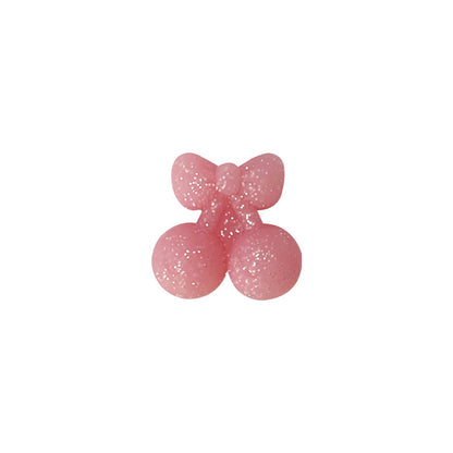 20Pcs Silicone 3D Focal Beads Cherry Glitter Solid Glow In The Dark 8