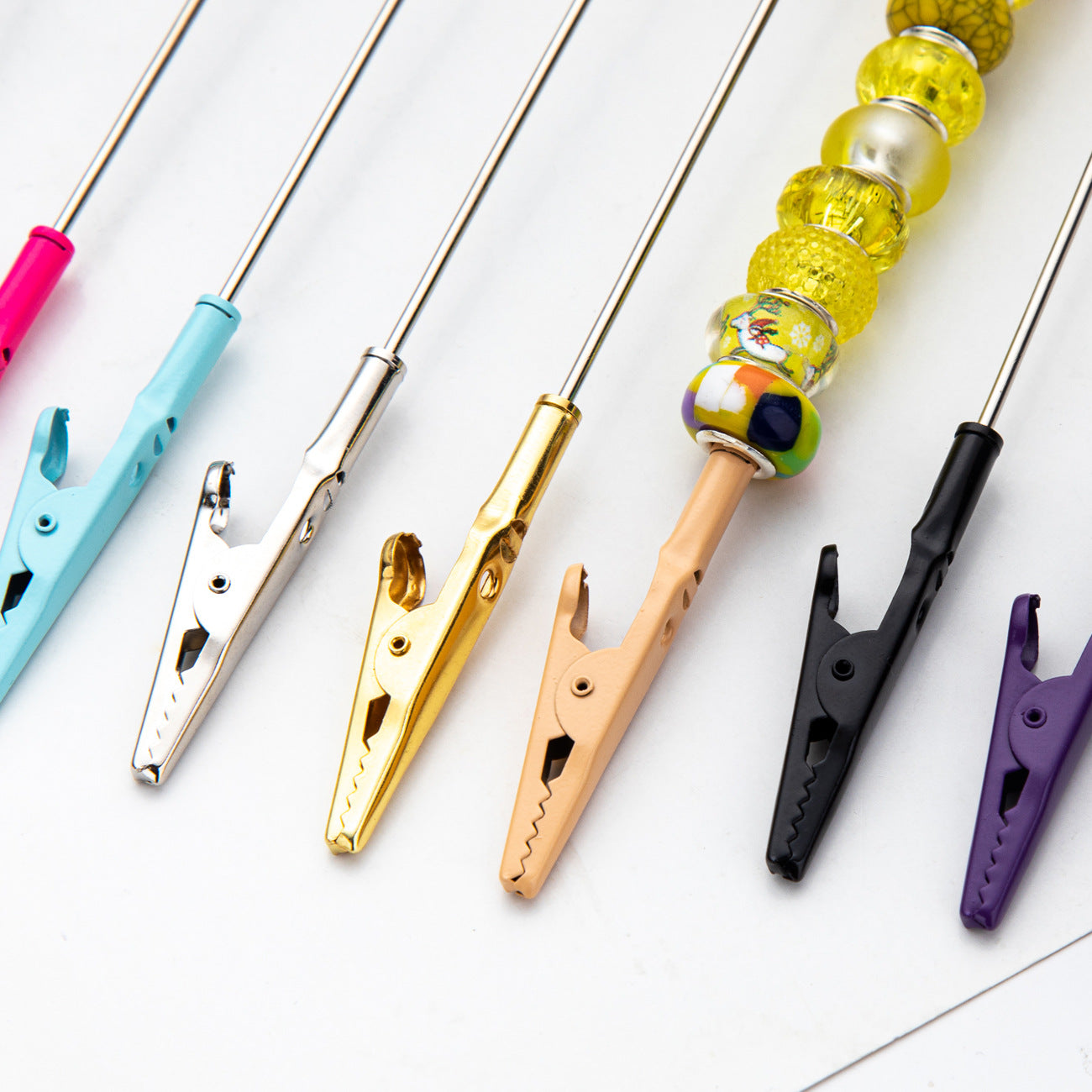 Beadable Alligator Clip Metal Crocodile Note Holder DIY Craft Supplies 3