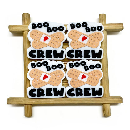 20Pcs Silicone Focal Beads Cartoon Band Aid with Heart Detail 2