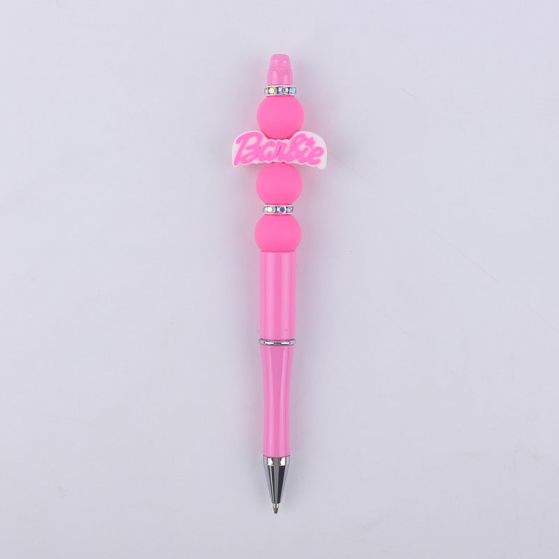 Pink Heart Silicone Beaded Pens Handmade Novelty Office School Gift 9