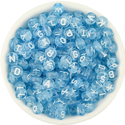 100pcs Letter Acrylic Beads Transparent Candy Color DIY Bracelet Making 8