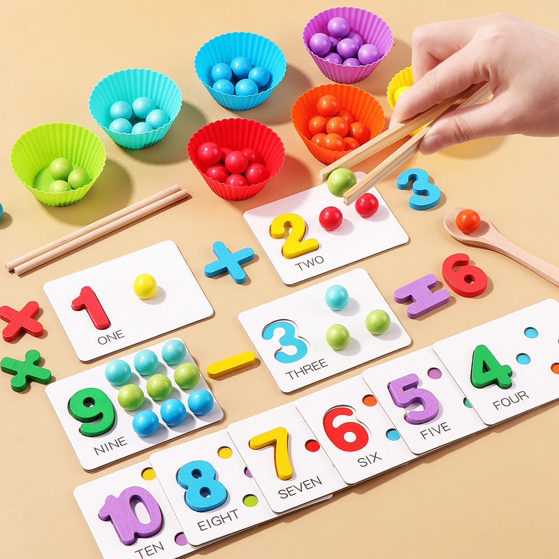 Wooden Number Pairing Montessori Toys Educational Sorting Toy 3