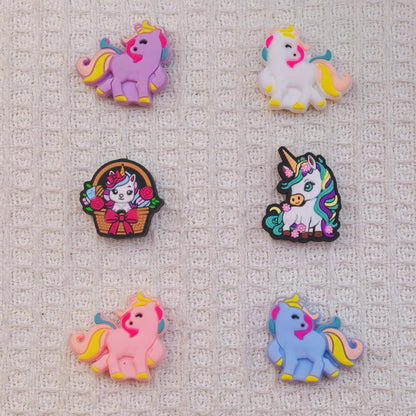 20Pcs Silicone Focal Beads Colorful Unicorn Sitting Pose 5