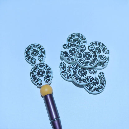 20Pcs Silicone Focal Beads Design Class Printed Text Detail 6