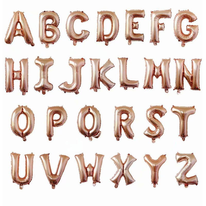 Rose Gold Letter Foil Balloons Party Decoration 16 Inch 50pcs
