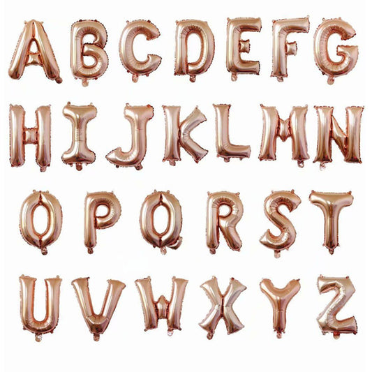 Rose Gold Letter Foil Balloons Party Decoration 16 Inch 50pcs