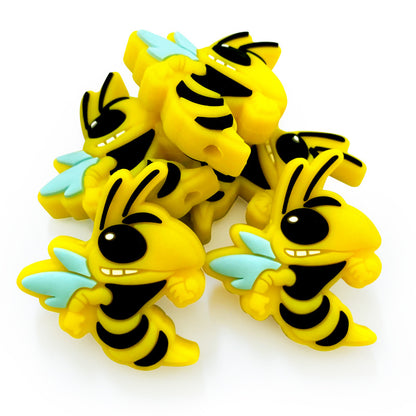 20Pcs Silicone Focal Beads Bumblebee Front Facing 3