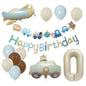Retro Police Car and Airplane Foil Balloons Birthday Party Set 13