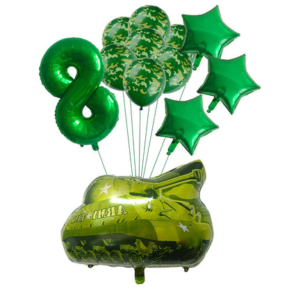 Military Tank Foil Balloon Set Boys Birthday Party Decoration 10