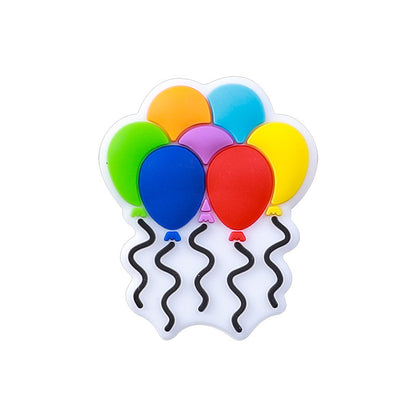 20Pcs Silicone Focal Beads Happy Birthday Party Balloon Cake Heart 7