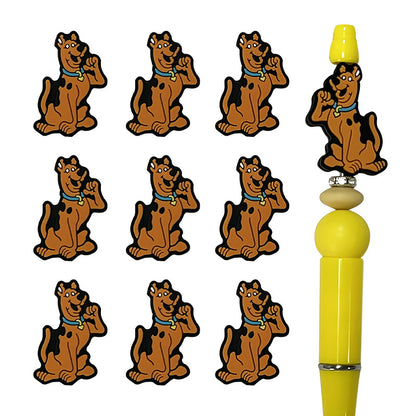 Silicone Focal Beads Brown Dog Character Side Profile 5