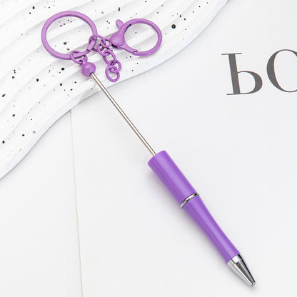 DIY Portable Keychain Beadable Ballpoint Pen Metal Plastic 21.5cm 14