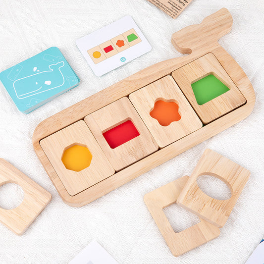 Wooden Montessori Toys Color Shape Matching Puzzle for Toddlers