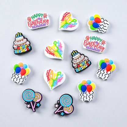 20Pcs Silicone Focal Beads Happy Birthday Party Balloon Cake Heart 4