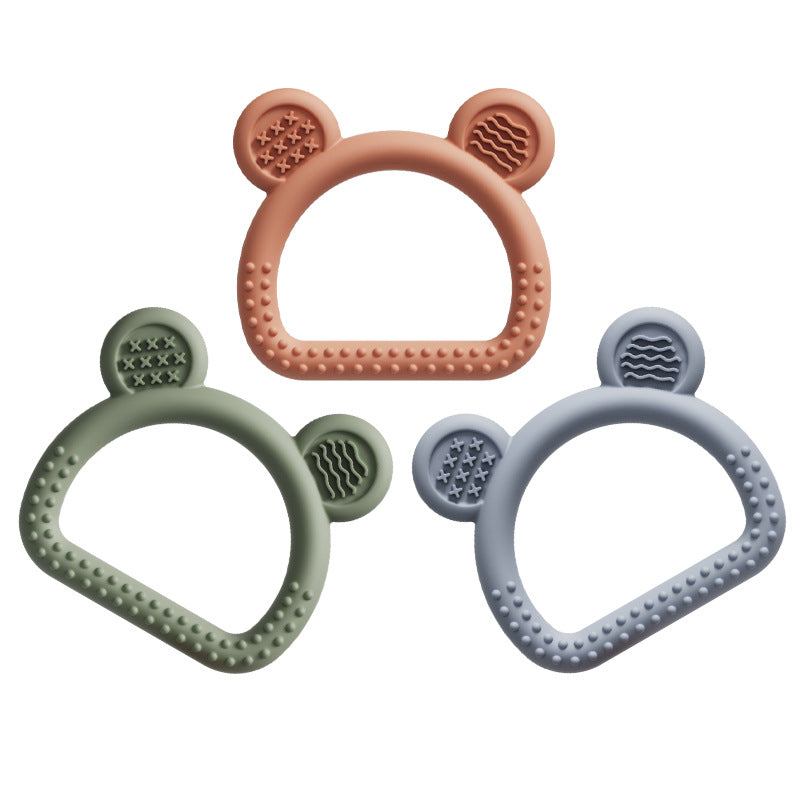 Bear Head Silicone Teething Toy Handheld for Baby 80x72x14mm 11