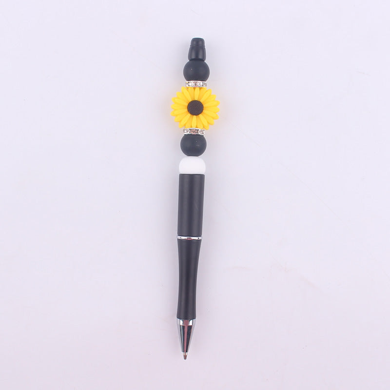 Daisy Flower Silicone Beaded Pens Ballpoint Novelty Handmade Gift 11
