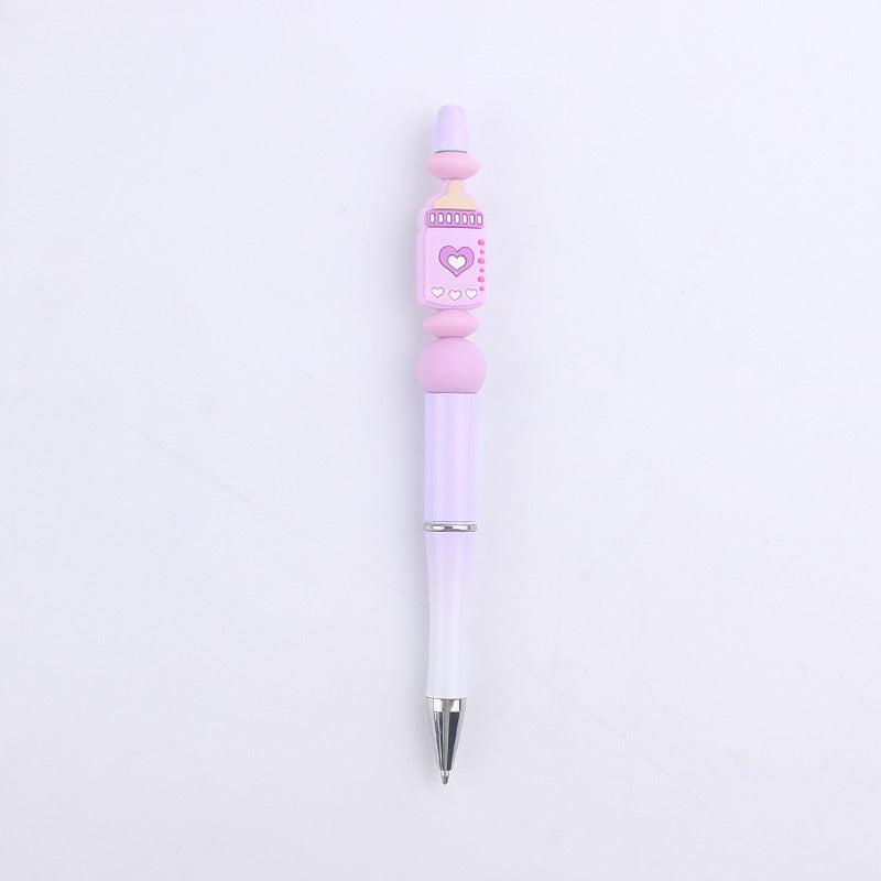 Milk Bottle Silicone Beaded Pens Handmade Office School Supplies 7